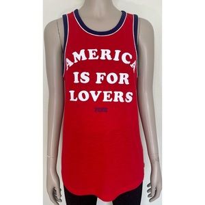 Pink Victoria’s Secret Red America Tank Top